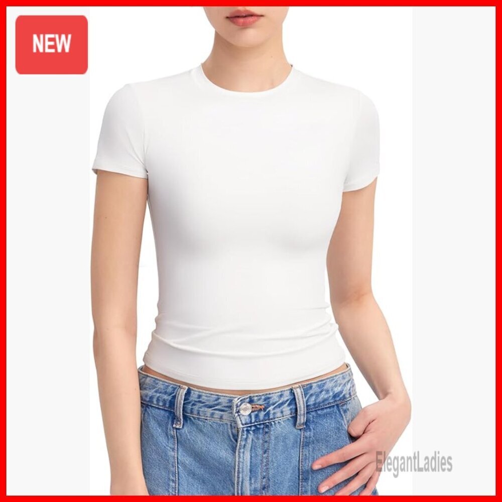 Double Lined Slim Fit Short Sleeve Tee, Crew Neck, OEKO-TEX Certified